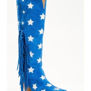 Dingo Blue and White Star Heeled Boots